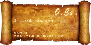 Ortlieb Csongor névjegykártya